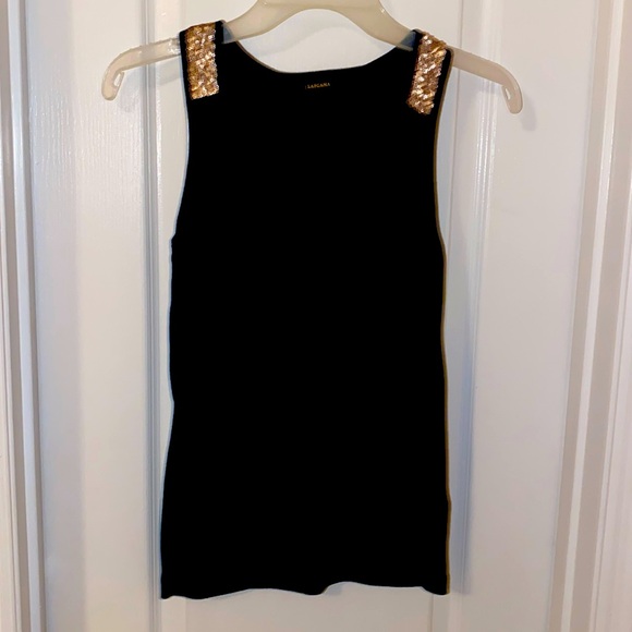 Black and Rose Gold Trimmed Top Lascana NWOT SMALL - Picture 1 of 10